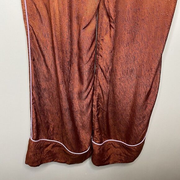 UNTITLED IN MOTION Satin Pants Women Small Brown Wide Leg Pajama Suiting - Picture 13 of 16
